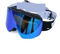 WEOKDFHA Lunettes d'hiver Lunettes de Ski avec lentille polarisée Double Couche magnétique, Anti-buée, for Snowboard, for Hommes et Femmes, étui à Lunettes pour Hommes Et Femmes(Black Blue2 Lens)