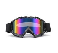 WEOKDFHA Lunettes d'hiver Lunettes de Ski Snowboard Anti-buée Lunettes Hiver Sports Plein air Cyclisme Moto Coupe-Vent pour Hommes Et Femmes(Black Frame-Colorful)