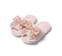 WEOKDFHA Pantoufles D'hiver À Bout Ouvert Hiver femmes pantoufle talon plate-forme fourrure douce chaud intérieur dame bout ouvert moelleux maison pantoufles(Pink-2,40-41)