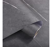 WEOKDFHA Papier Peint Pour Salon Papier peint autocollant à motif de marbre gris épais mat, film imperméable for meubles, comptoir cuisine, mural résistant l'huile(Dark Grey,60cmx500cm)