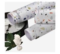 WEOKDFHA Papier Peint Pour Salon Terrazzo PVC étanche auto-adhésif papier peint for chambre mur salon décor vinyle meubles rénovation de Contact(Terrazzo blue,60 x 100 cm)