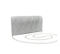 WEOKDFHA Pochette De Soirée Pochette de jour à paillettes for femme, sac main argenté brillant, petit portefeuille long avec chaîne pour Les Mariages(COLOR 1)