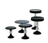 WEOKDFHA Présentoir À Gâteau En Métal Noir Gâteau Stands Vague Cupcake Plateau Plaque En Métal Titulaire Dessert Barre De Bonbons Acrylique Pilier Après-Midi Thé Photographie Outils(27cm)