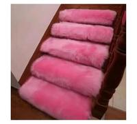 WEOKDFHA Tapis D'escalier Tapis d'escalier for éviter la Colle, Marche adhésive, Tapis en Bois Massif, Laine, à Double entrée(Fpink,85x24cm)