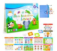 Weokeey Jeux Montessori 3 4 5 6 Ans Quiet Book Allemand 12 Thèmes Éducatifs Busy Book Learning Ressources Jeux Enfants Livre Activité pour Garçon, Fille Anniversaire, Cadeau de Noël