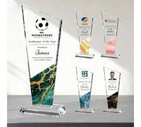 weokooly Trophée en cristal personnalisé, trophées personnalisés avec logo texte et photo pour le football, événements d'entreprise, sportifs, académiques, cadeaux de remerciement, plaque