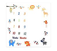 WEONE 100x100 cm - Couverture mensuelle pour bébé garçon et fille - Accessoire de photographie - Blanc - Fond de photo pour croissance des tout-petits