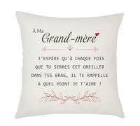 Weosan Grand-mère Cadeau Rappel Je t'aime Housse de Coussin, Housse de Coussin Rappel de la Part de Petite-Fille/Petit-Fils, Housse de Coussin Décorative 45x45cm (Grand-mère)