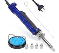 WEP 929D-V 2 EN 1 kit de soudage et dessoudage avec pompe a dessouder électrique, 5 buses 0,8/1,0/1,2/1,5 mm, support, éponge, broche de nettoyage pour dessoudage, pompe à dessouder intégrée (EU)