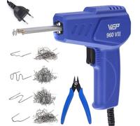 WEP 960-VII Kit Soudure Plastique avec Poignée Ergonomique et Lumières LED avec 350 Agrafes Chaudes et Pinces pour Soudure de Pare-chocs de Voiture, Réparation de Réservoirs en Plastique(EU Plug)