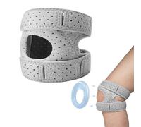 Wepai Genouillère pour homme/femme, genouillère réglable, orthèse de genou stabilisatrice de la rotule pour genou coureur, arthrite, sport, guérison après blessure, soulagement de la douleur (gris)