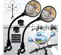 Weploda 2 Pièces Retroviseur Velo, HD Rétroviseur Vélo, Rétroviseur de Vélo Miroir Convexe 360° Réglable, Rétroviseur Vélo Pour Guidon 22-32 mm, Rétroviseur trottinette électrique(Noir)