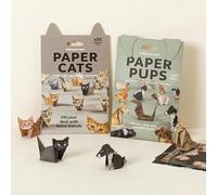 Weploda Bricolage Papier Pour ChatChien Origami, Kit Origami 3D En Papier Cats Diy, Fun 3d Paper Chat/Chien Model Origami Kit, Funny Craft Activity For Adults Kids, Diy Animal Desk Decor(Chat+Chien)