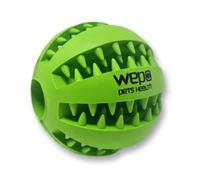 WEPO Ballon de Soins dentaires pour Chien - Diamètre : 7 cm - Vert - Jouet Dentaire pour Chien en Caoutchouc Naturel - Boule à mâcher
