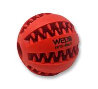 WEPO Jouet de Soins Dentaires pour Chien - Boule à Mâcher Rouge - Diamètre 7 cm