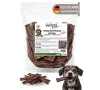 WEPO Viande de bœuf pour chien - 1 kg de panse/gorge de bœuf séchée pour chiens - Friandises à mâcher de 8 à 12 cm - Friandises barf 100 % bœuf - Nettoyage et entretien des dents - Satisfait le besoin