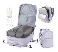 WEPOET Sac a Dos Compression sous Vide Homme Femme Sac Airbag Travel sous Vide Imperméable Sac à Dos Voyage Cabine Avion 40x30x20 Saca Sos Ordinateur Portable 14 Pouces Port USB-Violet