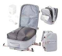 WEPOET Sac a Dos Compression sous Vide Homme Femme Sac Airbag Travel sous Vide Imperméable Sac à Dos Voyage Cabine Avion Saca Sos Grande Capacité USB-Gris