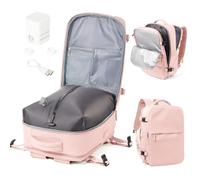 WEPOET Sac a Dos Compression sous Vide Homme Femme Sac Airbag Travel sous Vide Imperméable Sac à Dos Voyage Cabine Avion Saca Sos Grande Capacité USB-Rose