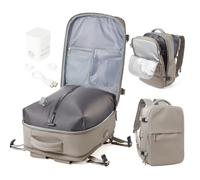 WEPOET Sac a Dos Compression Sous Vide Homme Femme Sac Airbag Travel Sous Vide Imperméable Sac à Dos Voyage Cabine Avion Saca Sos Grande Capacité USB-Gris Brun