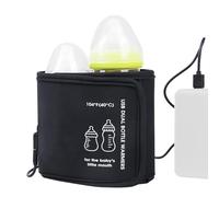Weppduk Chauffe-lait pour, chauffe-biberon, fonction USB rechargeable avec double bouteille thermique pour aliments pour bébés, chauffe-lait pour bébé avec contrôle précis de la température pour la