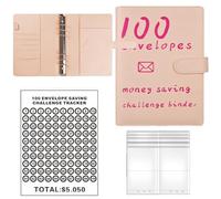 Weppduk Livre de défi économique de 100 enveloppes, livre de défis économiques, livre de défis de 100 jours pour les couples, classeur d'organisation pour reçus et factures pour les âges pour