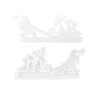 Weppduk Moule en silicone motif Père Noël | Moule à insérer dans un bougeoir en forme de traîneau de Père Noël | Moule en silicone pour plâtre, béton, résine, plâtre