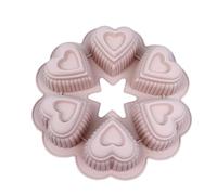 Weppduk Moules en silicone en forme de cœur pour la cuisson - Moule à gâteau d'anniversaire avec 6 trous - Grands plateaux de cuisson, moules à chocolat, moule à gâteaux en silicone, réutilisable pour