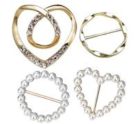 Weppduk Pinces à cravate pour t-shirt - Élégante décoration de ceinture en tissu, chapeau de ceinture, porte-bague de vêtements, boucle en métal, pour réunion d'affaires formelle, doré, Refer to