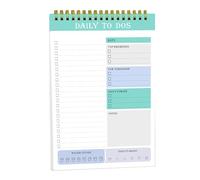 Weppduk Planificateur quotidien pour listes de tâches à faire, liste de choses à faire, agenda journalier non daté à bobine, organiseur de liste de tâches, bloc-notes pour le travail à la maison