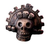 Weppduk Sifflet aztèque - Sifflet de guerre aztèque en forme de tête de mort avec son pour une valeur de collection
