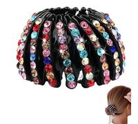 Weppduk Support de queue de cheval en strass - Pinces extensibles pour griffes à cheveux avec support de queue de cheval - Pince à cheveux extensible en nid d'pour coiffe de barre