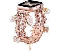 Wepro Bracelet Elégant Compatible avec Apple Watch Bracelets 40mm 38mm 41mm 42mm, Bracelet Réglable en Chaîne avec Accessoires de Remplacement de Luxe pour iWatch Series 10 9 8 7 6 5 4 3 2 1 SE