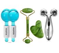 WEPTIX Boule à glace pour le visage, outil de massage du visage pour le cou et les yeux, réduit les gonflements, anti-âge, rouleau de massage 3D apaisant et raffermissant la peau - I+S+3D