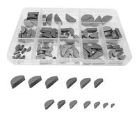 WeqeYent Assortiment de 100 clés en forme de plumes de 13 tailles, ensemble de clés demi-lune Woodruff pour poulie de volant d'inertie et vilebrequin Assortiment de fixations Industrie mécanique