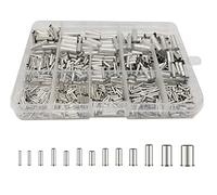 WeqeYent Lot de 1000 embouts de fil de 0,5 à 16 mm² - Non isolés - 13 types avec boîte pour projets électriques - Kit de bornes à sertir pour fils de 6 à 22 AWG