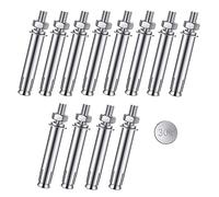 WeqeYent Lot de 12 vis d'expansion, écrous hexagonaux, boulons d'ancrage de fixation robustes, en acier inoxydable 304 (M6 x 60 mm)