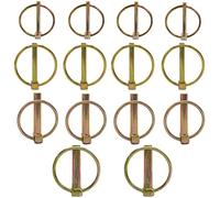 WeqeYent Lot de 14 goupilles de sécurité rondes M4.5/M6/M8/M10 - Assortiment de goupilles de sécurité robustes - Pour remorques agricoles, wagons, pelouse, jardin