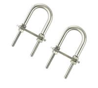 WeqeYent Lot de 2 boulons ronds en U M8 x 100 mm, haute résistance, en acier inoxydable 304, boulons en U avec écrous et plaques, supports en U pour bateau, remorque