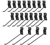 WeqeYent Lot de 20 crochets noirs (50/100/150 mm) pour panneau perforé pour mur à lattes, crochets de suspension robustes pour présentoir d'outils, garage, magasin de détail