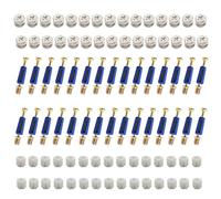 WeqeYent Lot de 30 Vis de Fixation pour Meubles - Came Excentrique M15 mm - M6 x 40 mm - Avec Écrous Pré-Espacés - Bleu