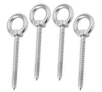 WeqeYent Lot de 4 crochets à œillets robustes M10 de 141 mm - Vis auto-taraudeuses à œillets pour support de hamac, balancelle, yoga, crochets robustes, usage intérieur et extérieur