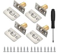 WeqeYent Lot de 4 loquets de porte à bille réglables en acier inoxydable + laiton avec 16 vis pour portes intérieures
