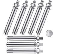 WeqeYent Lot de 8 vis d'expansion (M8 x 80 mm), boulons d'ancrage hexagonaux à manchon d'ancrage, chevilles de fixation robustes, en acier inoxydable 304