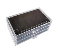 Weqizuerqi 15,5 x 23,7 x 10,8 cm - Vitrine en pierre précieuse - 3 couches visuelles en acrylique - Rangement des rochers - Pour remise de diplôme, souvenirs, pierres, coquillages