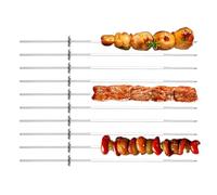 Weqizuerqi Brochettes De Barbecue - Accessoires de Barbecue Anti-Rouille | 10 Pièces Brochettes à Kebab pour Grillade | Pour Poulet Légumes Crevettes Steak Saucisse Fruit Camping Extérieur Pique-nique