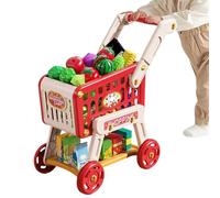 Weqizuerqi Caddie pour | Jouet Chariot De Courses Accessoires De Cuisine,Jouets Éducatifs avec Fruits Et Légumes pour Garçons Et Filles Jeux Interactifs Apprentissage Préscolaire