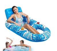 Weqizuerqi Chaise longue de piscine - Matelas gonflable de grande taille - Design feuille d'érable - Avec porte-gobelet - Pour jardin, lac, adolescent, bronzage, intérieur et extérieur