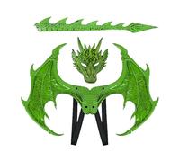 Weqizuerqi Costume de dragon pour enfant | Ensemble de costumade d'Halloween avec queue d'ailes, charmant costume de dragon d'Halloween pour enfants pour bal masqué, carnaval, fête, scène, théâtre