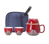 Weqizuerqi Ensemble de théière avec passoire à thé, ensemble de théière en céramique - Ensemble de en céramique, ensemble de tasses à thé portables en forme de chat | Service à résistant